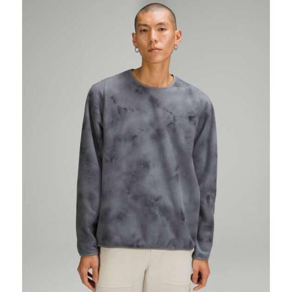 Lululemon Sweatshirt Mens Extra Large Gray Fleece Tie Dye Pullover Crewneck Soft - Picture 1 of 8